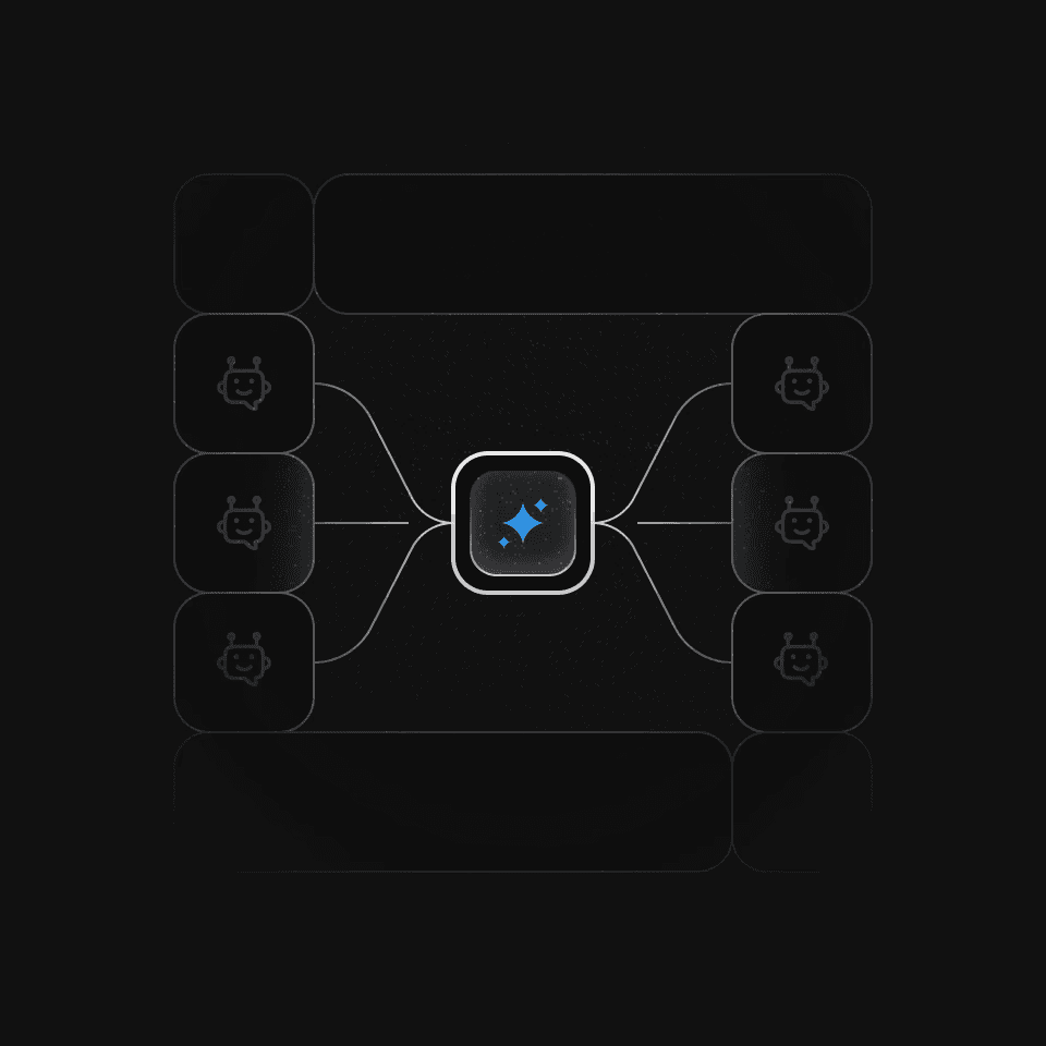 Network diagram showing AI Agents routing chats from multiple sources to the right teammate.