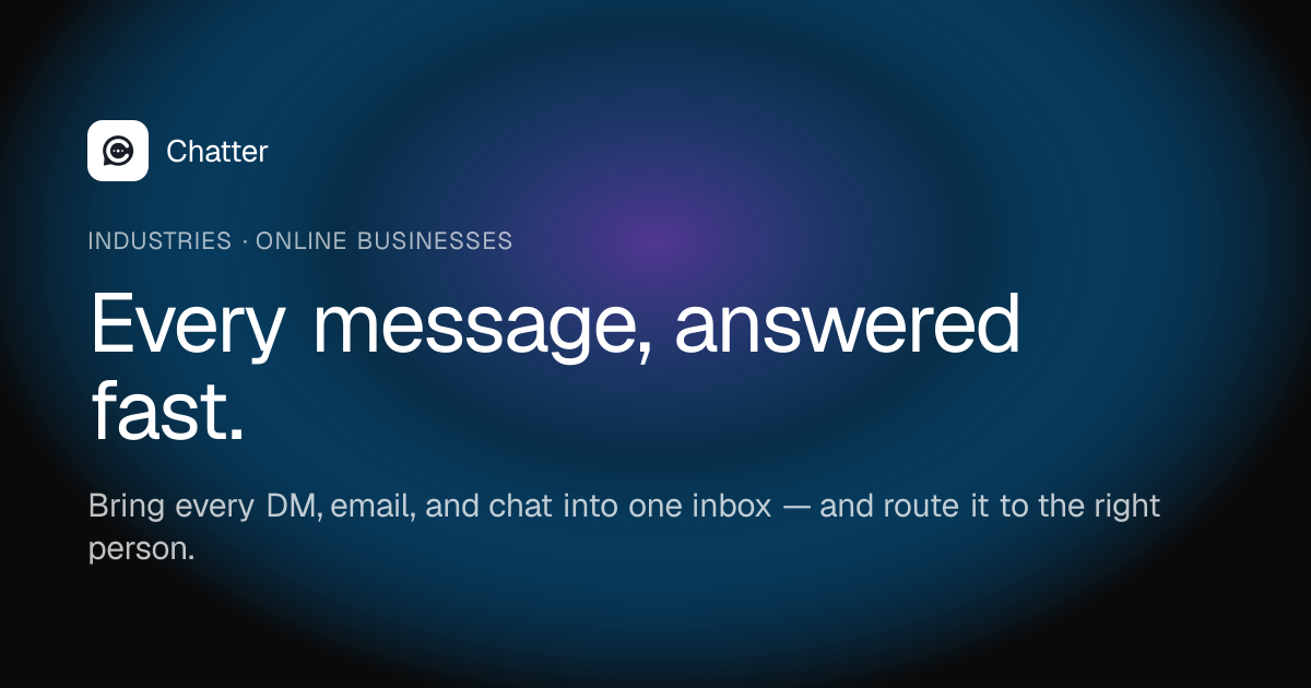 Chatter for Online Businesses · Chatter